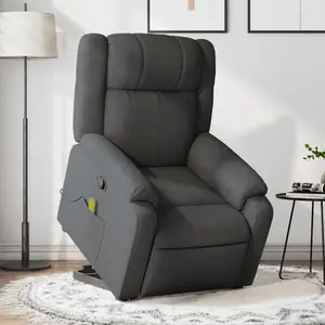 Comparateur de prix : vidaXL Fauteuil de massage inclinable Gris foncé Tissu