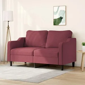 vidaXL Canapé à 2 places Rouge bordeaux 140 cm Tissu pas cher