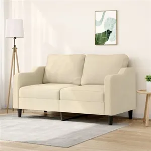 vidaXL Canapé à 2 places Crème 140 cm Tissu pas cher