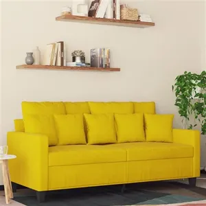 vidaXL Canapé à 2 places Jaune 140 cm Velours pas cher
