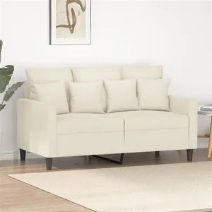 vidaXL Canapé à 2 places Crème 120 cm Velours pas cher