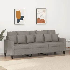 vidaXL Canapé à 3 places Taupe 180 cm Tissu pas cher