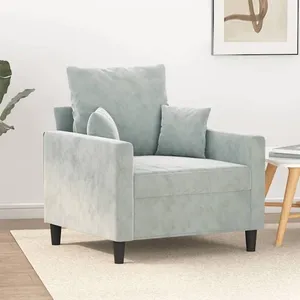 vidaXL Fauteuil Gris clair 60 cm Velours pas cher