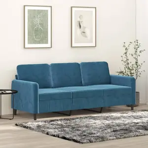 Non communiqué vidaXL Canapé à 3 places Bleu 180 cm Velours
