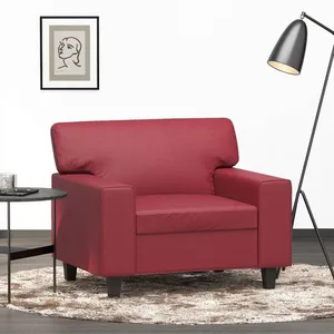 vidaXL Fauteuil Rouge bordeaux 60 cm Similicuir pas cher