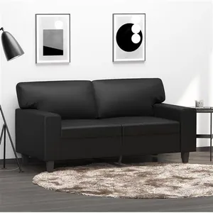 vidaXL Canapé à 2 places Noir 120 cm Similicuir pas cher