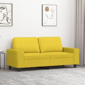 vidaXL Canapé à 2 places Jaune clair 140 cm Tissu pas cher