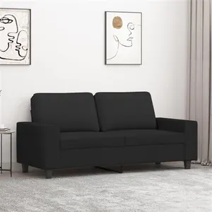vidaXL Canapé à 2 places Noir 140 cm Tissu pas cher