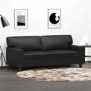 vidaXL Canapé à 2 places Noir 140 cm Similicuir pas cher
