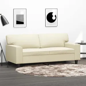 vidaXL Canapé à 2 places Crème 140 cm Similicuir pas cher