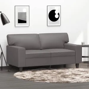 vidaXL Canapé à 2 places Gris 120 cm Similicuir pas cher