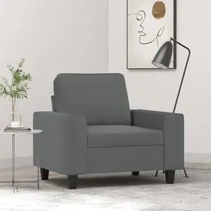 vidaXL Fauteuil Gris foncé 60 cm Tissu pas cher