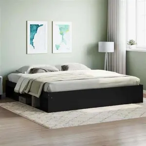 vidaXL Cadre de lit noir 200x200 cm pas cher