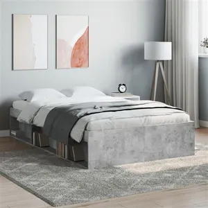 vidaXL Cadre de lit gris béton 120x200 cm pas cher