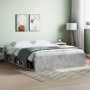 Comparateur de prix : vidaXL Cadre de lit gris béton 140x200 cm
