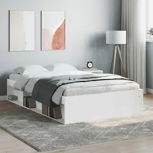 vidaXL Cadre de lit blanc 120x190 cm petit double 3203894 pas cher