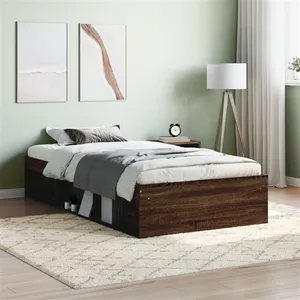 vidaXL Cadre de lit chêne marron 90x190 cm pas cher