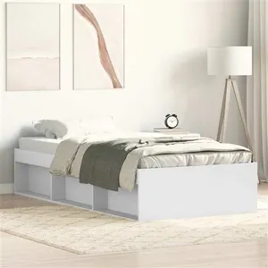 vidaXL Cadre de lit blanc 75x190 cm petit simple pas cher