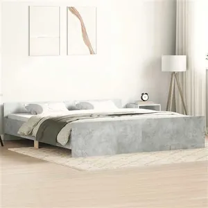 vidaXL Cadre de lit tête de lit et pied de lit gris béton 200x200 cm pas cher