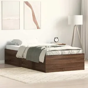 vidaXL Cadre de lit chêne marron 100x200 cm pas cher