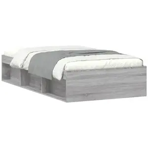 vidaXL Cadre de lit sonoma gris 90x190 cm pas cher