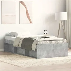 vidaXL Cadre de lit gris béton 90x200 cm pas cher