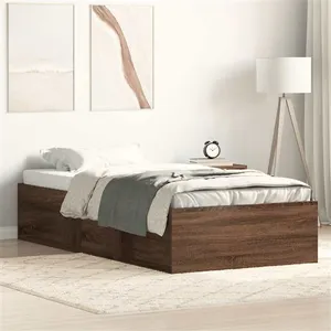 vidaXL Cadre de lit chêne marron 90x200 cm pas cher