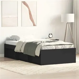 vidaXL Cadre de lit noir 100x200 cm pas cher