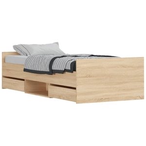 vidaXL Cadre de lit tête de lit et pied de lit chêne sonoma 90x200 cm pas cher