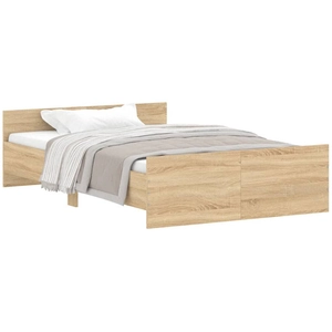 vidaXL Cadre de lit tête de lit et pied de lit chêne sonoma 120x190 cm pas cher