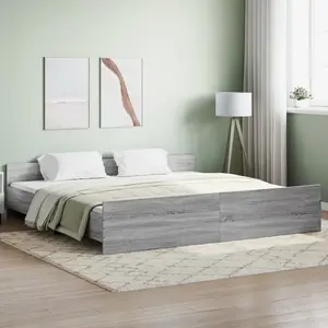 vidaXL Cadre de lit tête de lit et pied de lit sonoma gris 180x200 cm pas cher