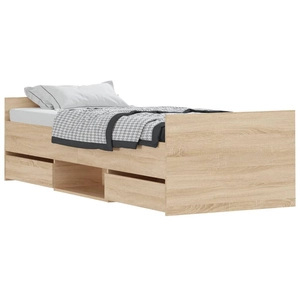 vidaXL Cadre de lit tête de lit et pied de lit chêne sonoma 75x190 cm pas cher