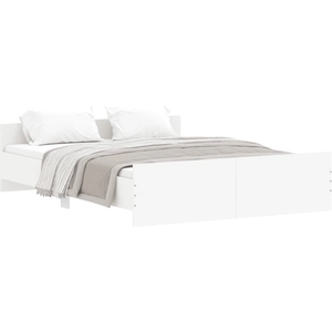 vidaXL Cadre de lit avec tête de lit/pied de lit blanc 150x200cm pas cher