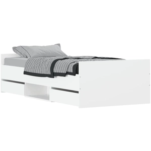vidaXL Cadre de lit avec tête de lit/pied de lit blanc 100x200 cm pas cher
