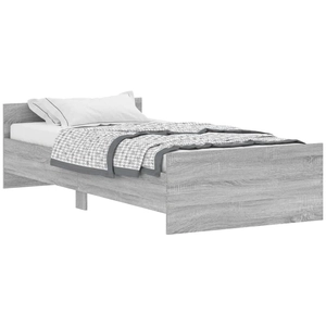 vidaXL Cadre de lit tête de lit et pied de lit sonoma gris 135x190 cm pas cher
