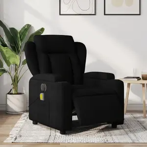 vidaXL Fauteuil de massage inclinable électrique Noir Tissu pas cher