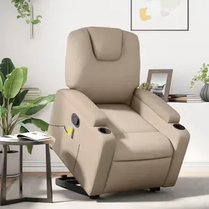vidaXL Fauteuil inclinable de massage Cappuccino Similicuir pas cher