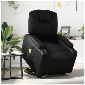 Comparateur de prix : vidaXL Fauteuil inclinable de massage électrique noir similicuir
