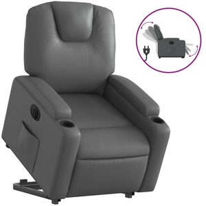 vidaXL Fauteuil inclinable Gris Similicuir pas cher