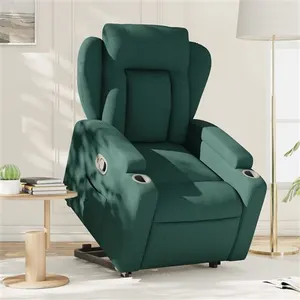 vidaXL Fauteuil inclinable vert foncé tissu pas cher