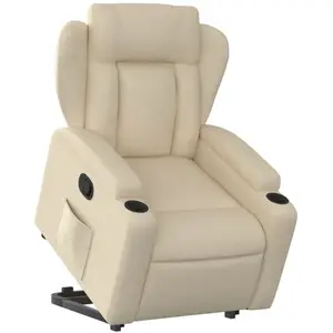 vidaXL Fauteuil inclinable Crème Tissu pas cher