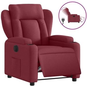 vidaXL Fauteuil inclinable électrique Rouge bordeaux Tissu pas cher