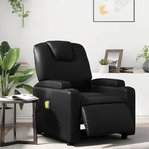 vidaXL Fauteuil de massage inclinable électrique noir similicuir pas cher