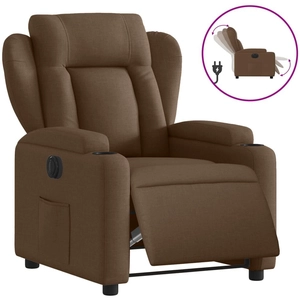 Comparateur de prix : vidaXL Fauteuil inclinable électrique Marron Tissu