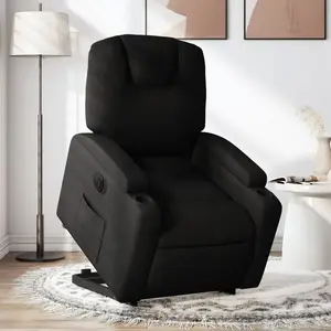 Comparateur de prix : vidaXL Fauteuil inclinable électrique noir tissu