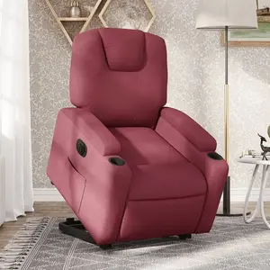 vidaXL Fauteuil inclinable électrique rouge bordeaux tissu pas cher