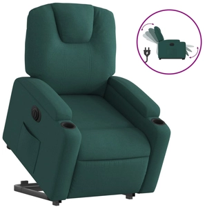 vidaXL Fauteuil inclinable vert foncé tissu pas cher