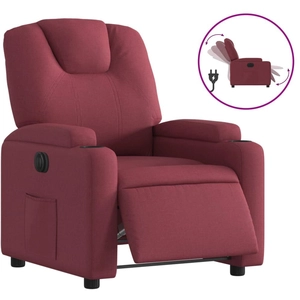vidaXL Fauteuil inclinable électrique Rouge bordeaux Tissu pas cher