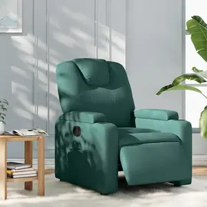 vidaXL Fauteuil inclinable électrique Vert foncé Tissu pas cher