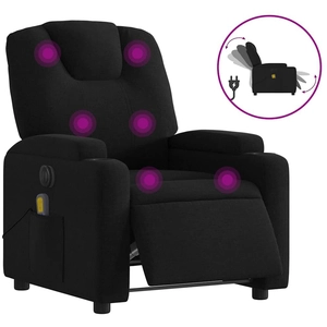 vidaXL Fauteuil de massage inclinable électrique Noir Tissu